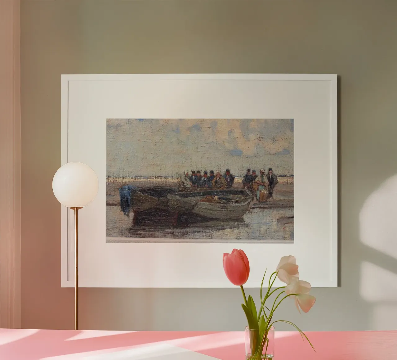 groupe qui montera à bord du bateau poster avec cadre en aluminium de iding store