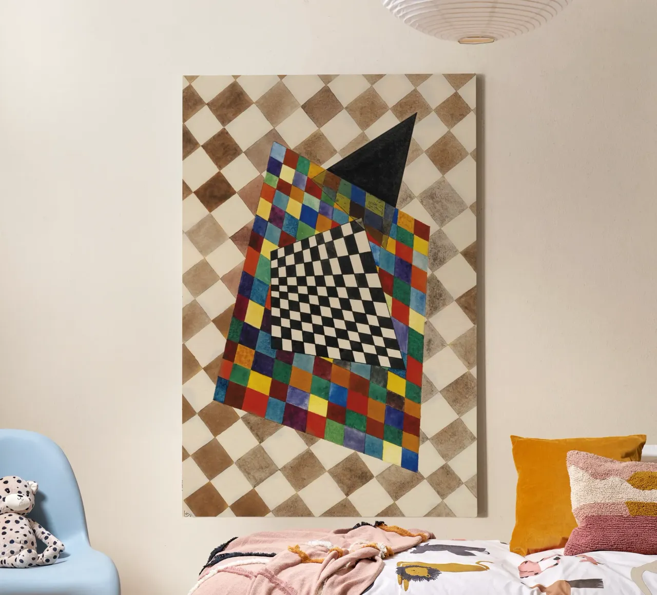 Wassily Kandinsky - Geruit - Abstracte Kunst canvas met Baklijst van Aesthetic Muse