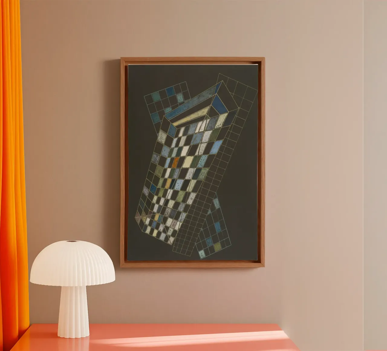 Wassily Kandinsky - Kleine vlakken- Abstracte Kunst canvas met Baklijst van Aesthetic Muse