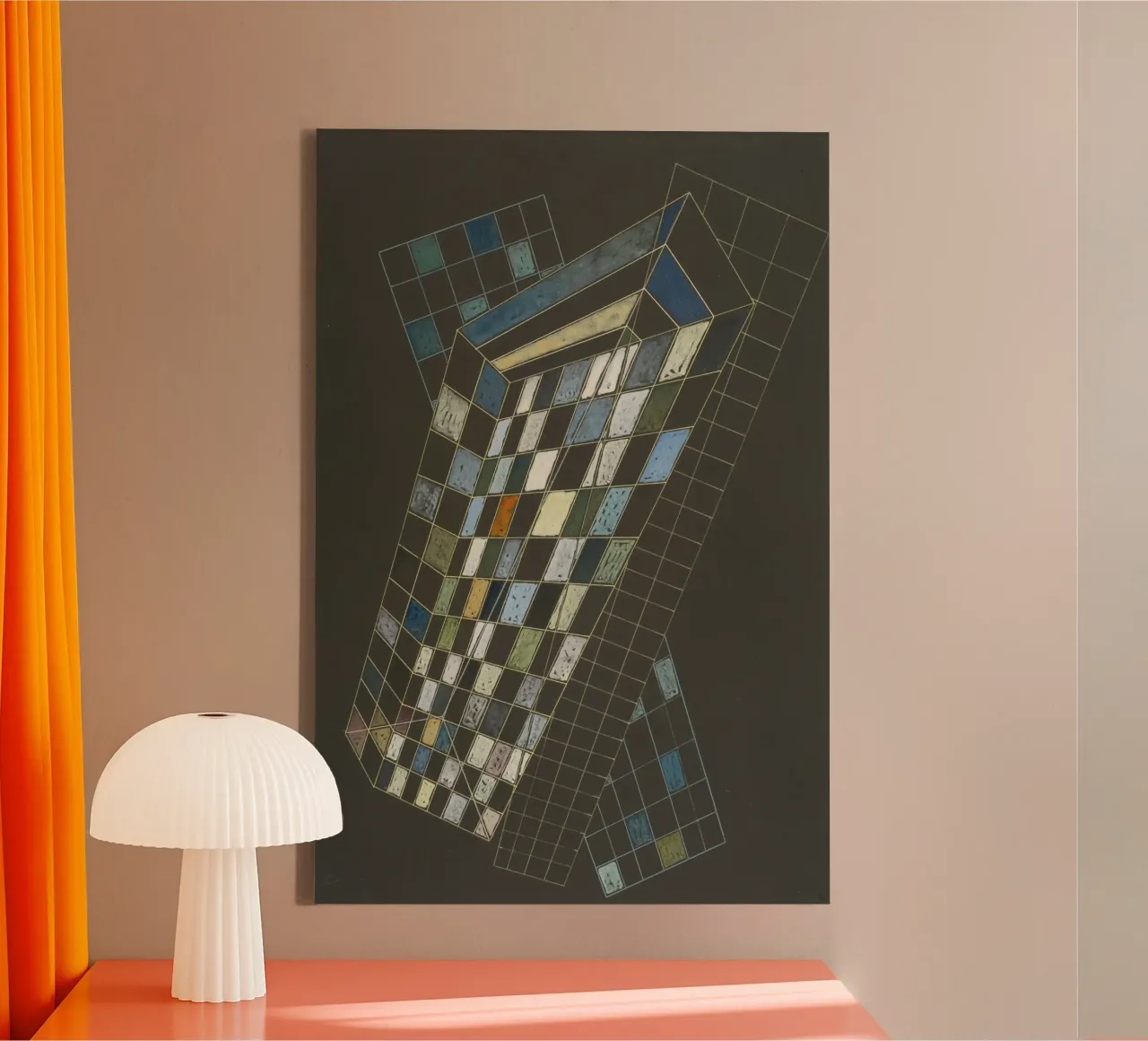 Wassily Kandinsky - Kleine vlakken- Abstracte Kunst canvas met Baklijst van Aesthetic Muse