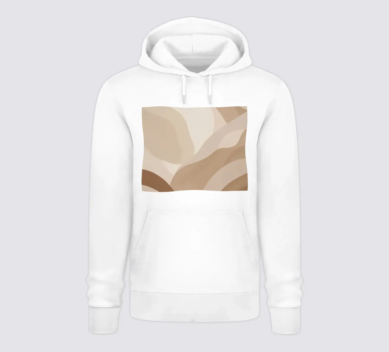 Forme astratte sovrapposte di colore beige e marrone felpa con cappuccio da DesignDoodle