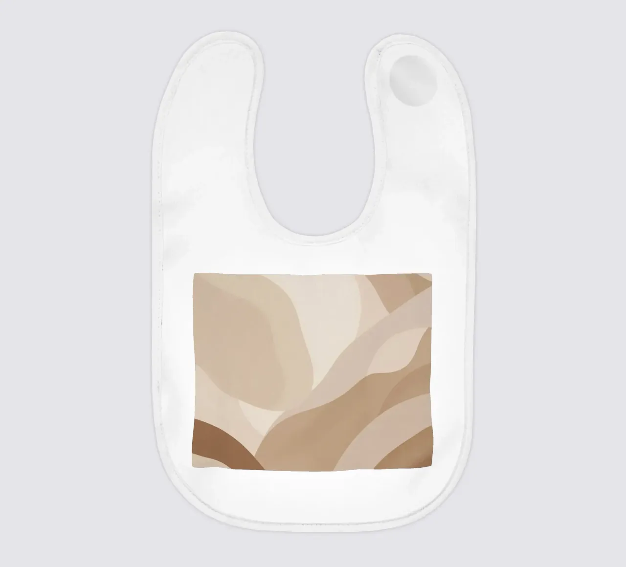 Forme astratte sovrapposte di colore beige e marrone bavaglino da DesignDoodle