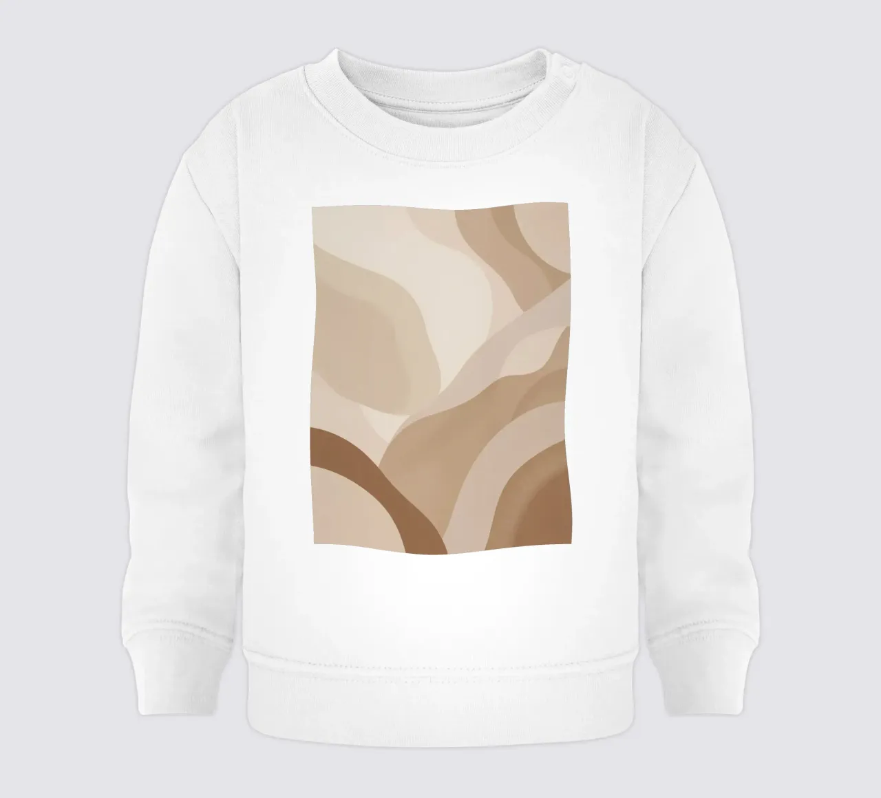 Forme astratte sovrapposte di colore beige e marrone felpa neonato da DesignDoodle