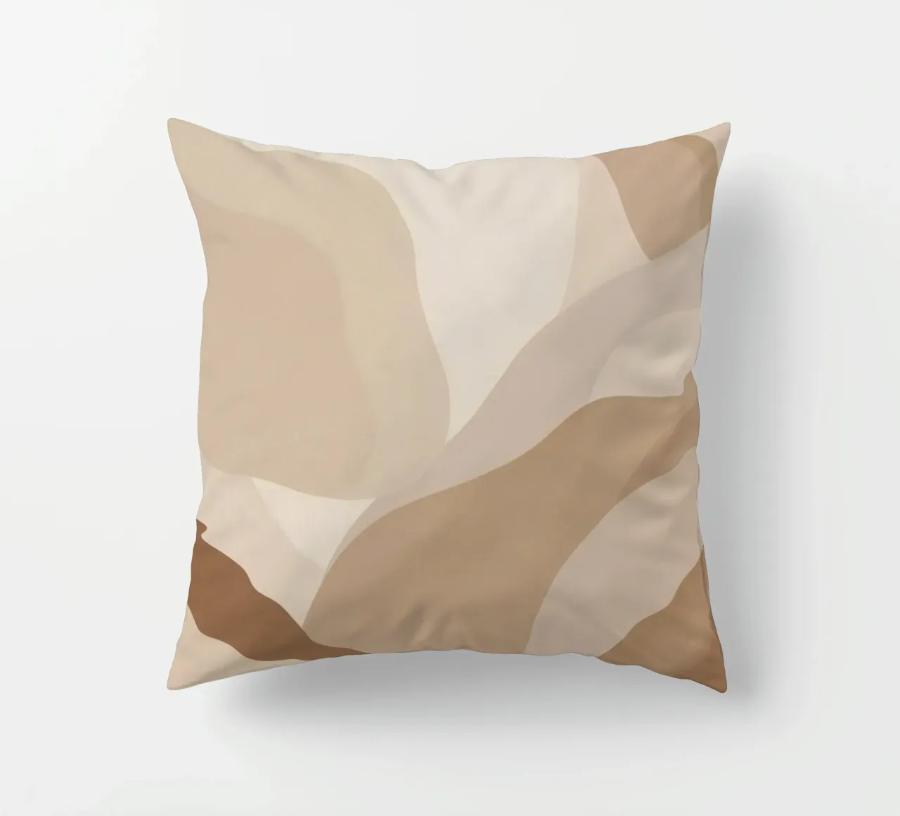 Forme astratte sovrapposte di colore beige e marrone cuscino da DesignDoodle