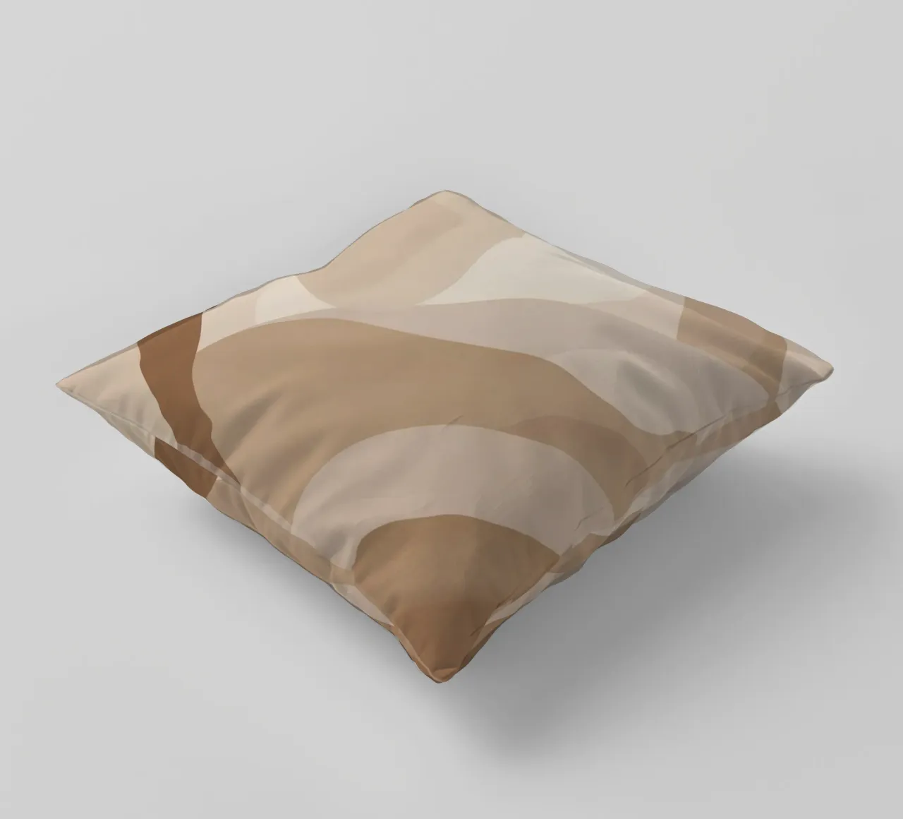 Forme astratte sovrapposte di colore beige e marrone cuscino da DesignDoodle