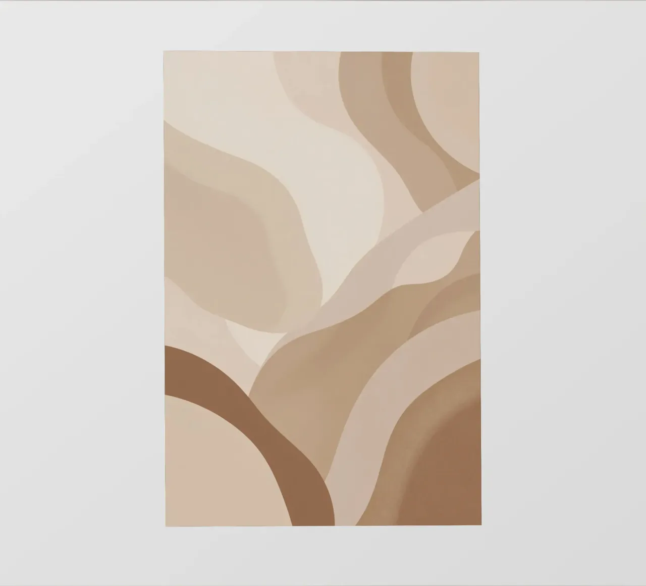 Forme astratte sovrapposte di colore beige e marrone telo in pvc da DesignDoodle