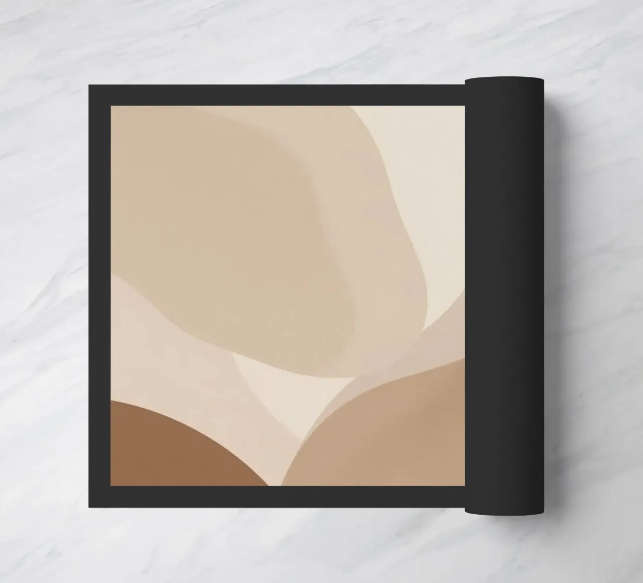 Forme astratte sovrapposte di colore beige e marrone zerbino da DesignDoodle