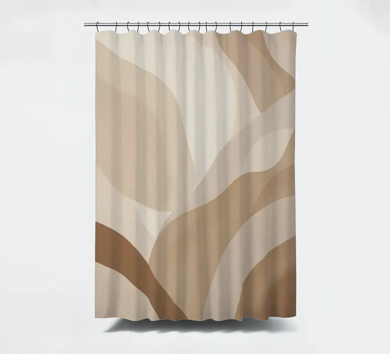 Forme astratte sovrapposte di colore beige e marrone tenda da doccia da DesignDoodle