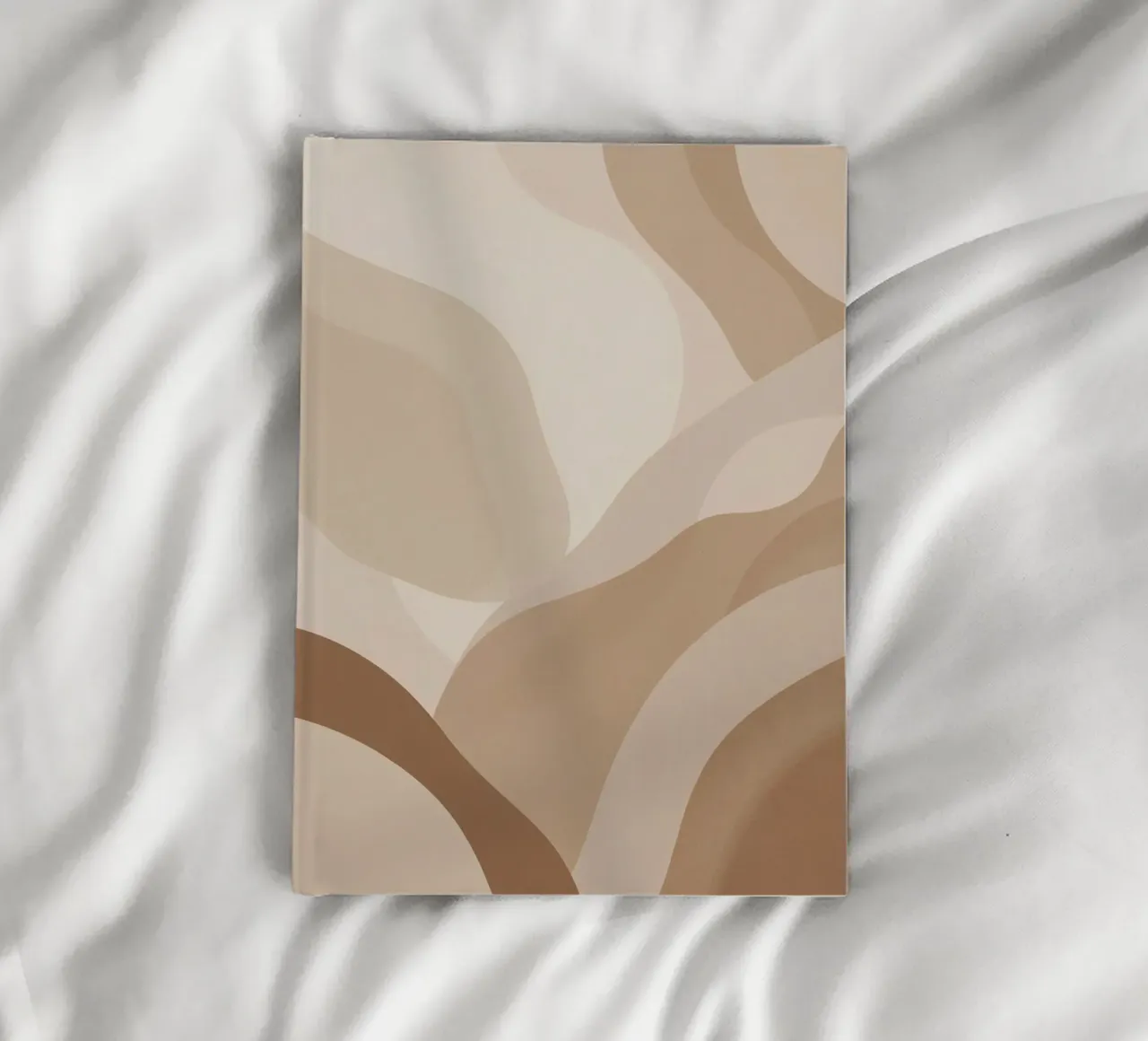 Abstract Beige and Brown Overlapping Shapes notebook by DesignDoodle