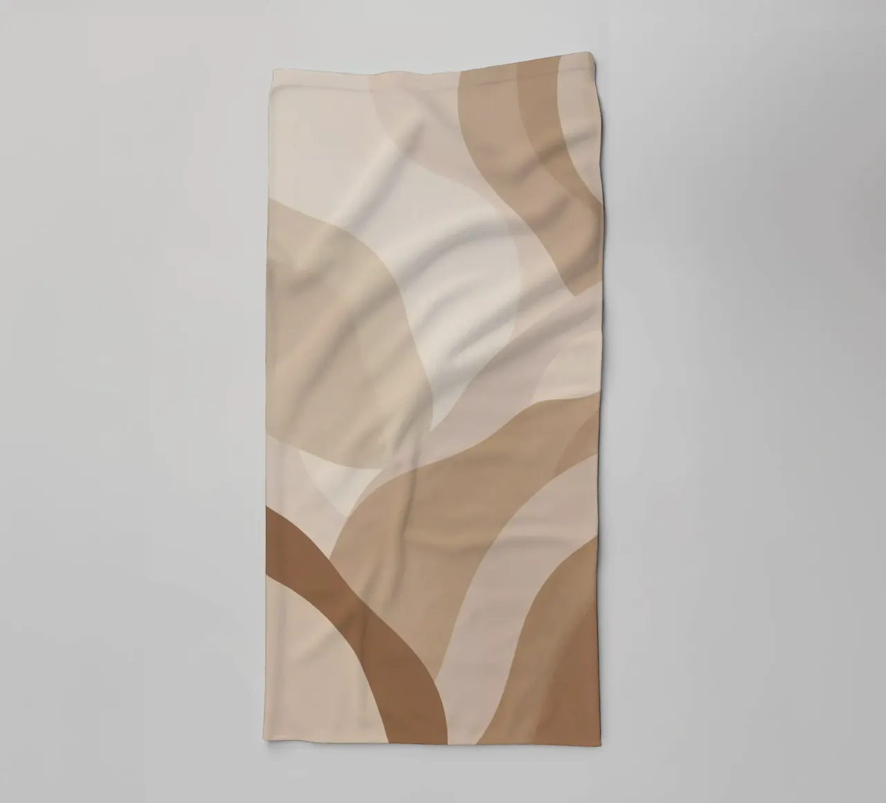 Abstract Beige and Brown Overlapping Shapes towel by DesignDoodle