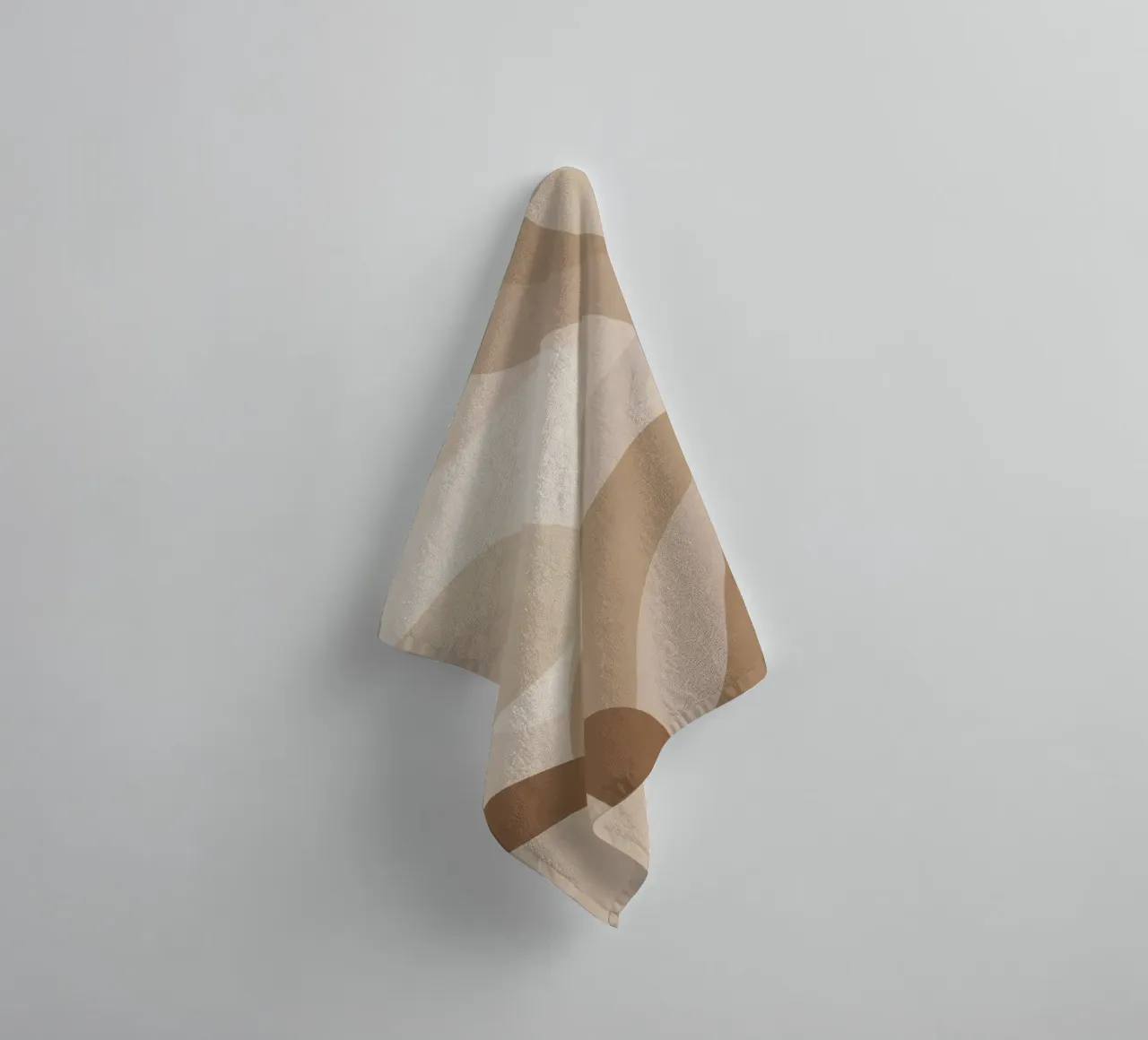 Abstract Beige and Brown Overlapping Shapes towel by DesignDoodle