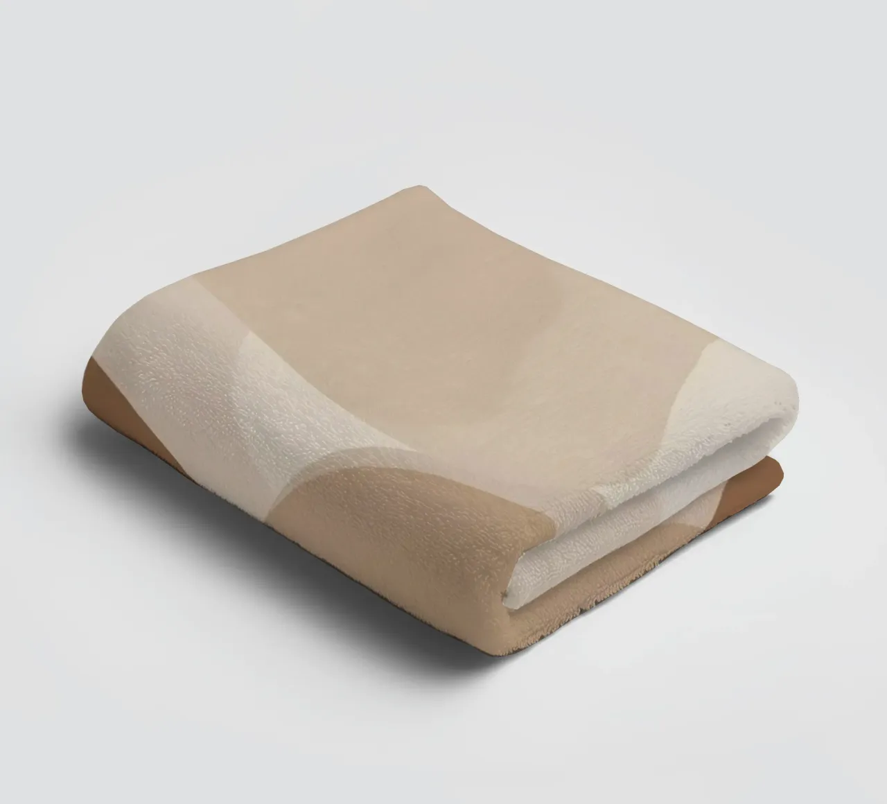 Abstract Beige and Brown Overlapping Shapes towel by DesignDoodle