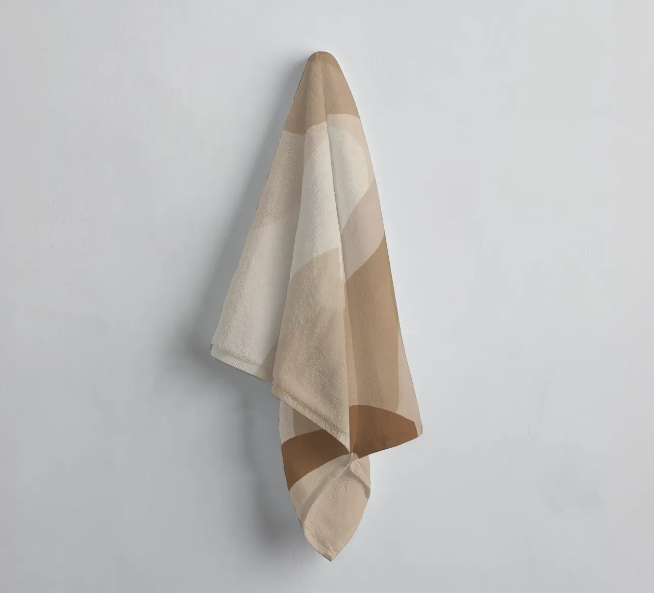 Abstract Beige and Brown Overlapping Shapes towel by DesignDoodle
