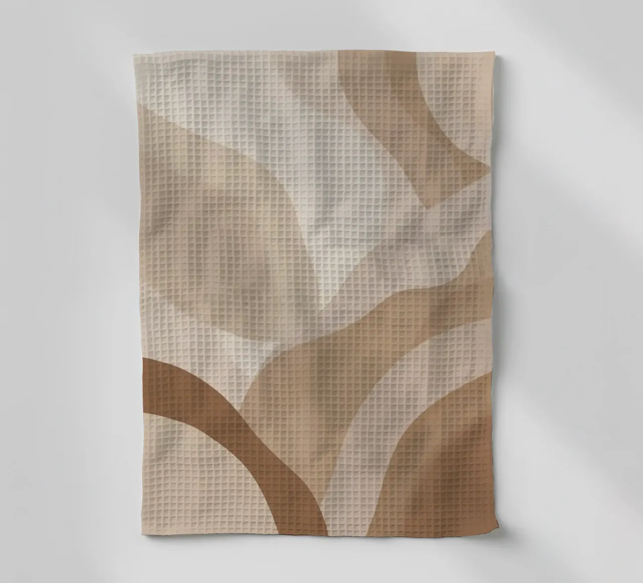 Forme astratte sovrapposte di colore beige e marrone canovaccio da cucina da DesignDoodle