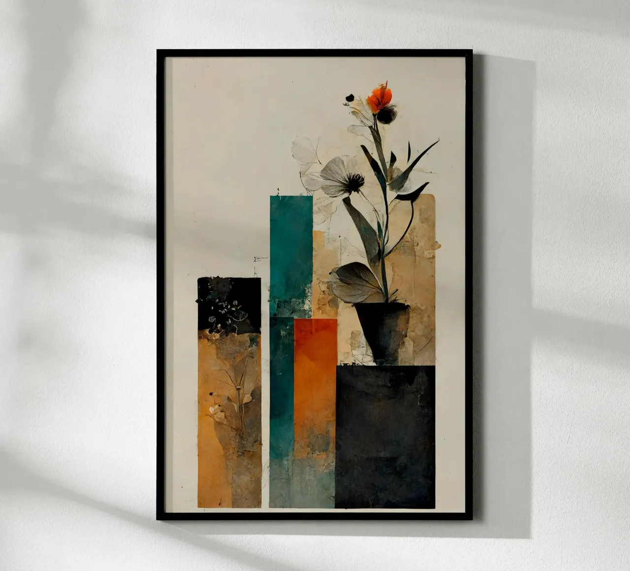 Natura morta geometrica III di treechild poster con telaio in alluminio da June Jordan