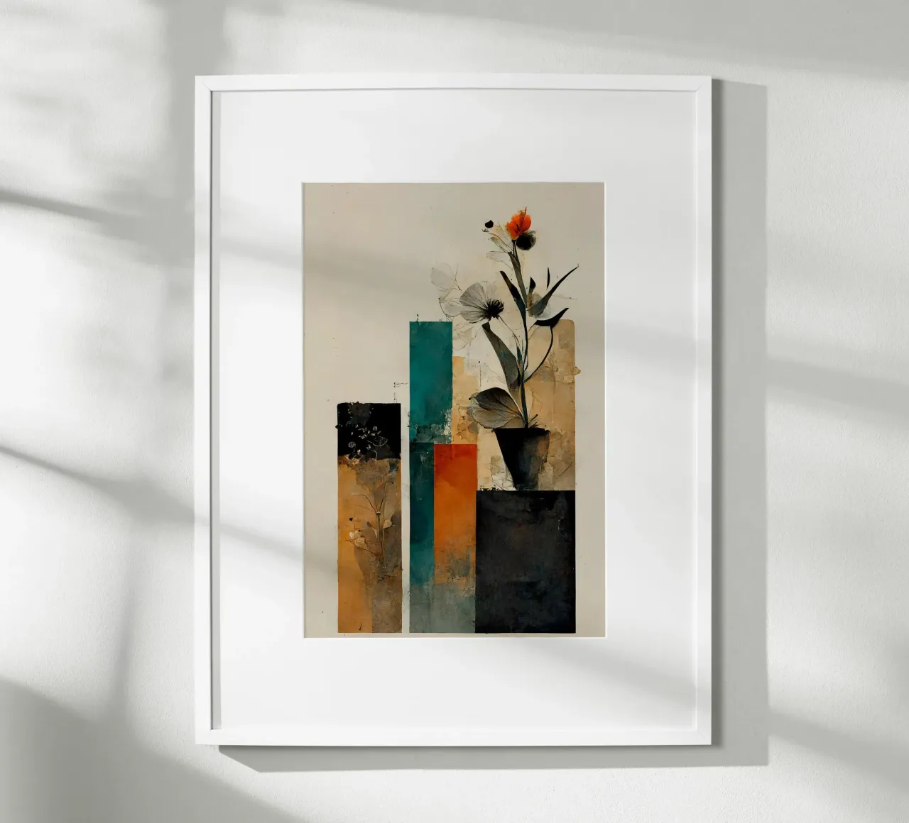 Natura morta geometrica III di treechild poster con telaio in alluminio da June Jordan