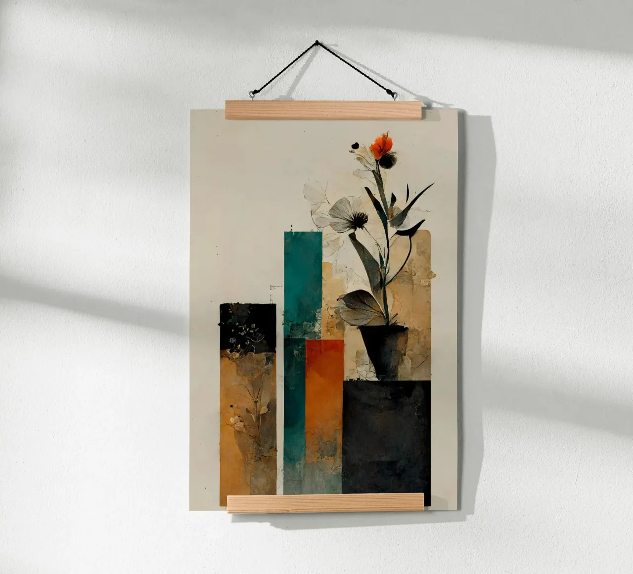 Natura morta geometrica III di treechild poster con telaio in alluminio da June Jordan