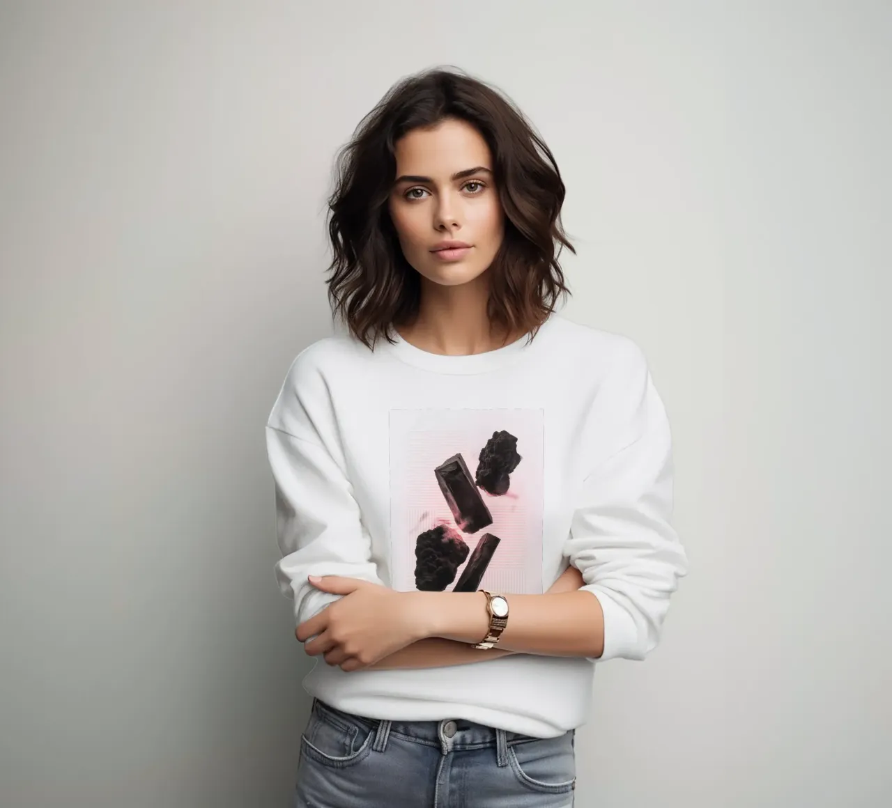 Levitating rocks with lines sweatshirt van LeDieg