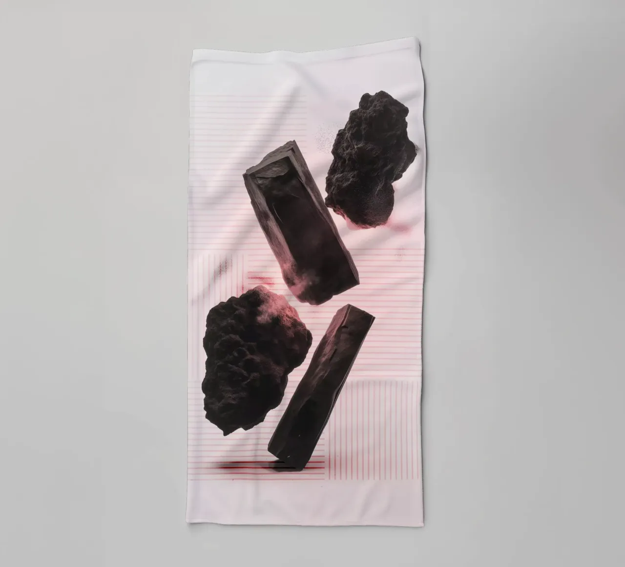 Levitating rocks with lines asciugamano da bagno da LeDieg