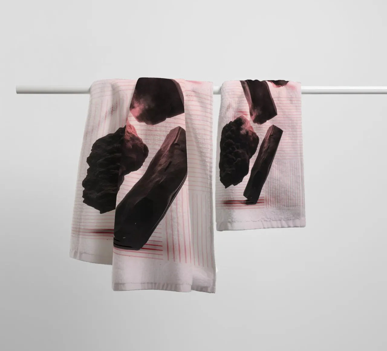 Levitating rocks with lines asciugamano da bagno da LeDieg