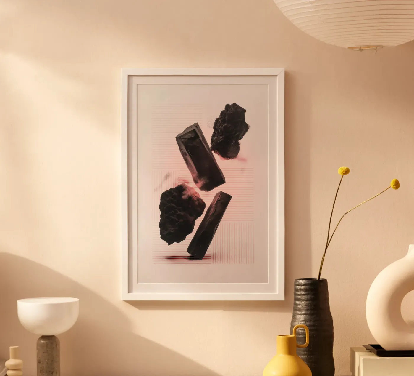 Levitating rocks with lines poster da LeDieg