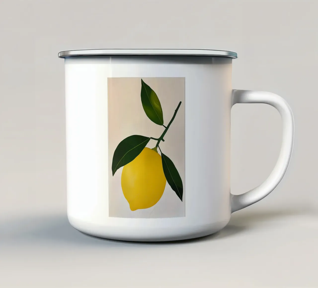 Lemon branch enamel mug by LeDieg