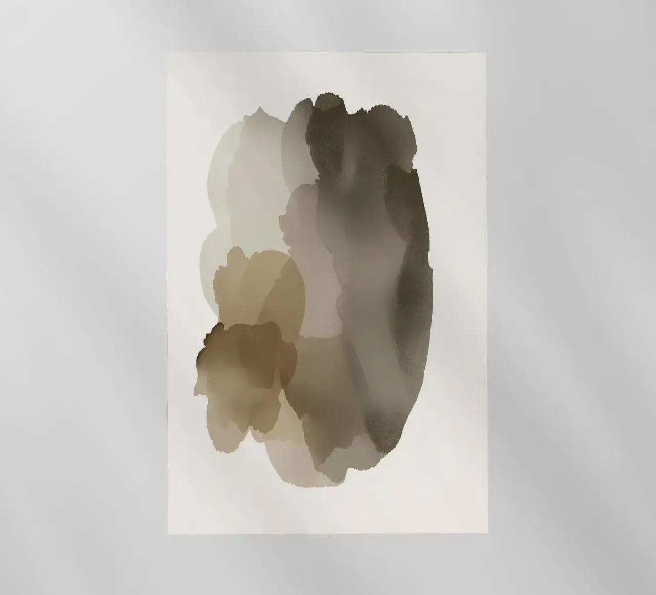 Forme astratte acquerellate in marrone e beige pellicola backlit da DesignDoodle