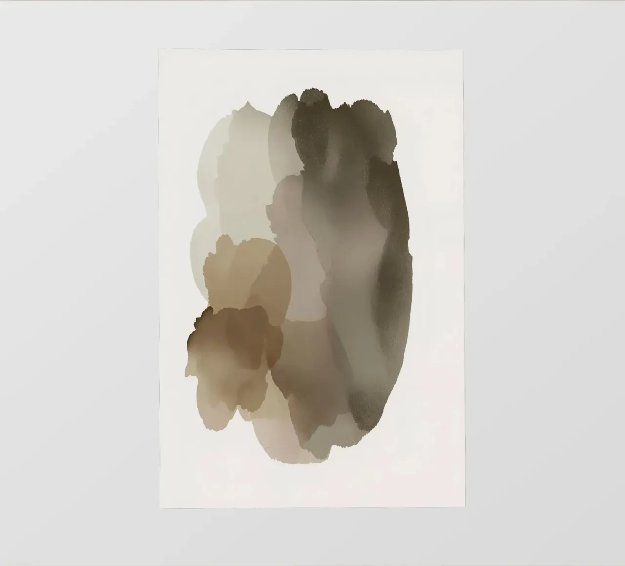 Forme astratte acquerellate in marrone e beige telo in pvc da DesignDoodle