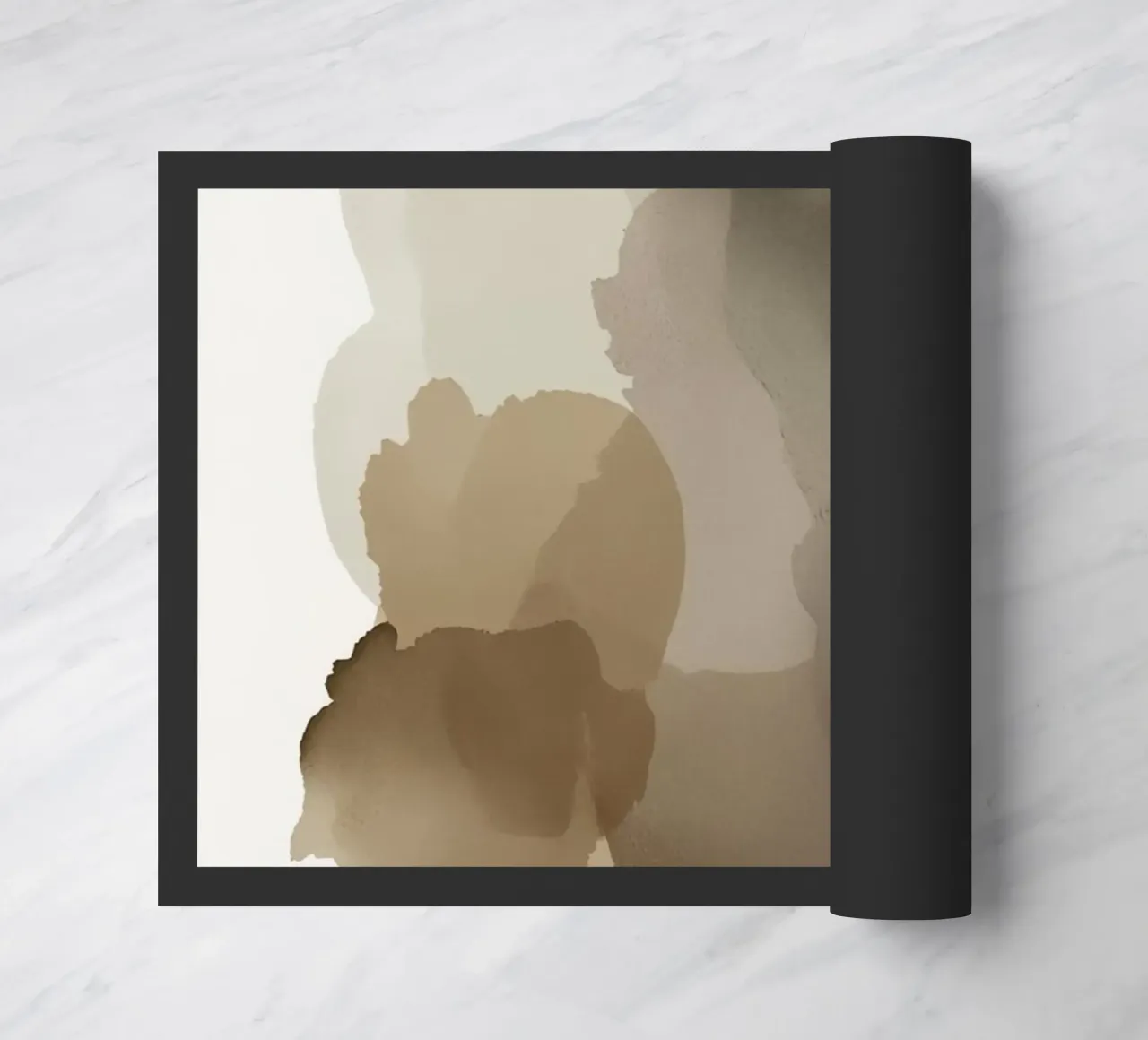 Forme astratte acquerellate in marrone e beige zerbino da DesignDoodle