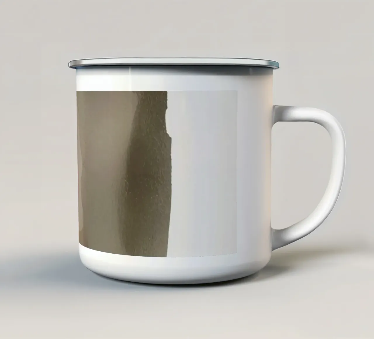 Forme astratte acquerellate in marrone e beige tazza in smalto da DesignDoodle