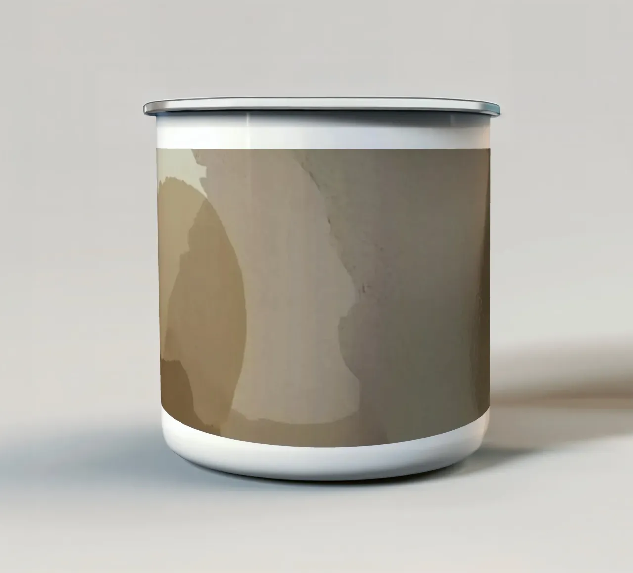 Forme astratte acquerellate in marrone e beige tazza in smalto da DesignDoodle