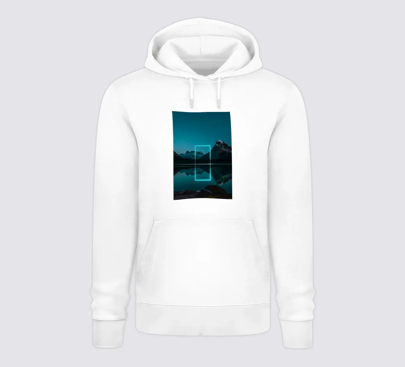 Lake reflection rectangle hoodie by LeDieg