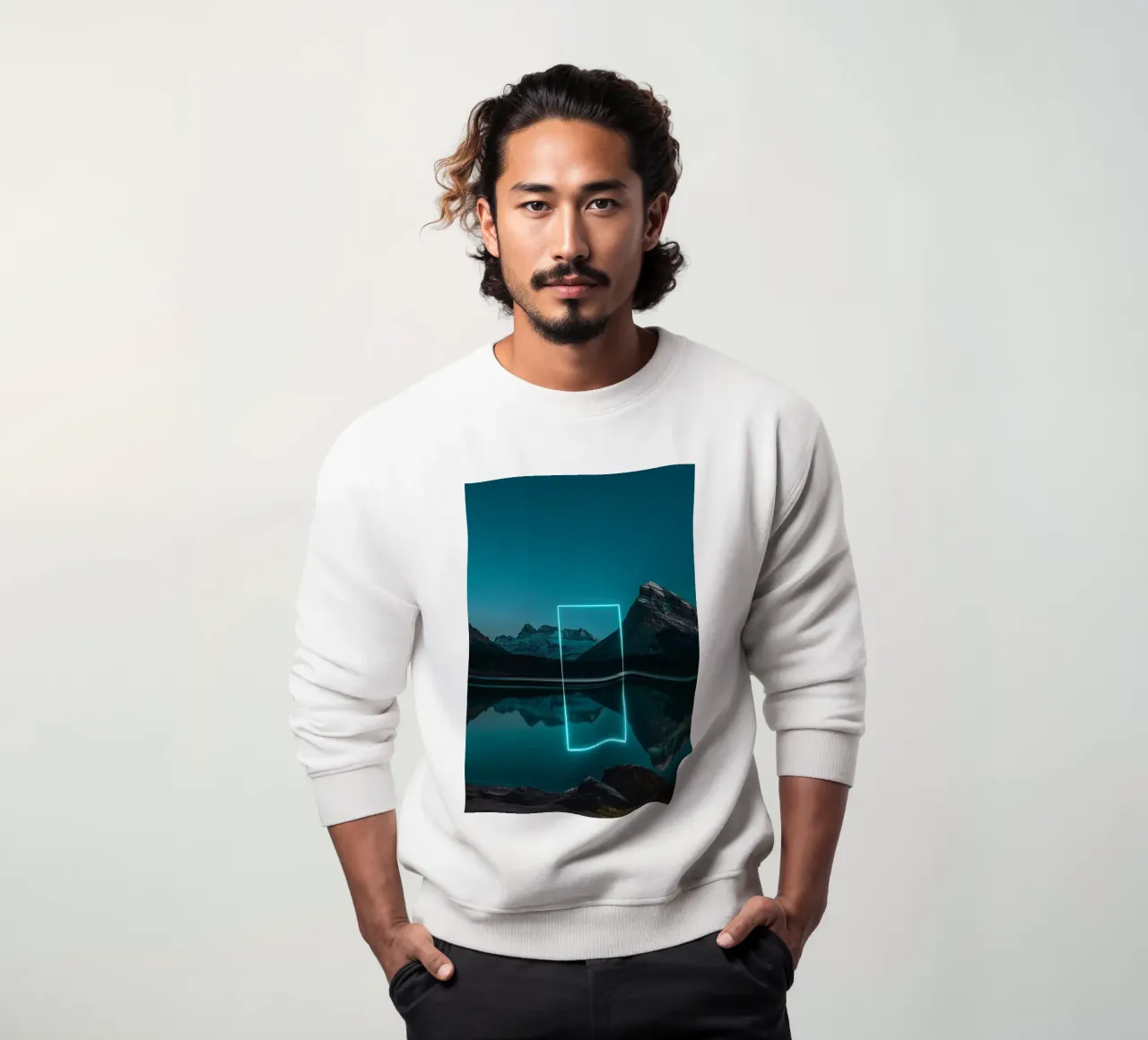 Lake reflection rectangle Sweatshirt von LeDieg