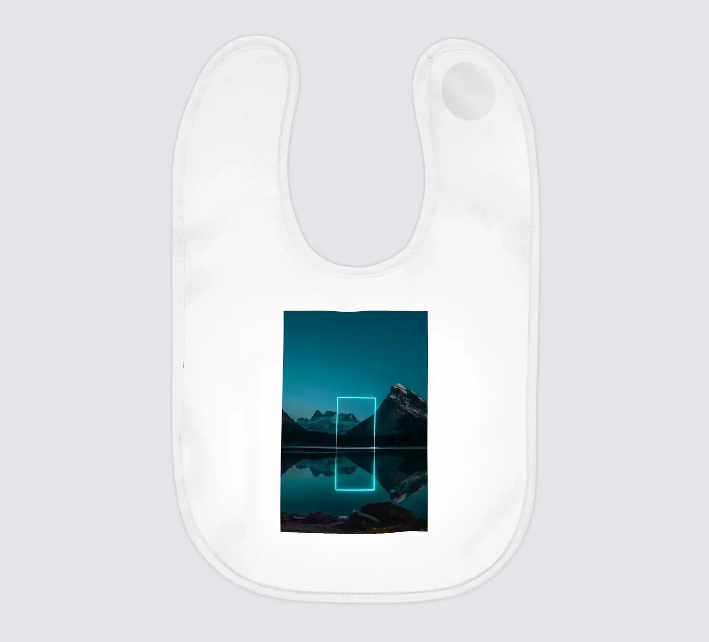 Lake reflection rectangle baby bib by LeDieg