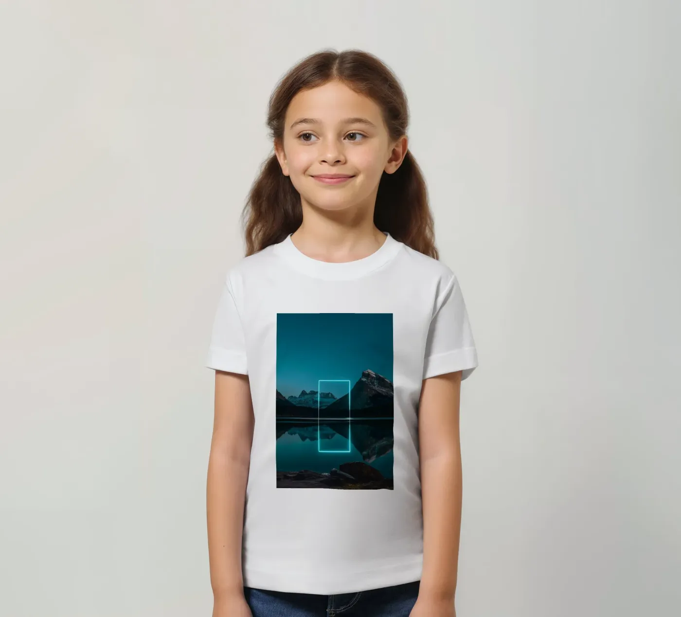 Lake reflection rectangle kinder t-shirt van LeDieg