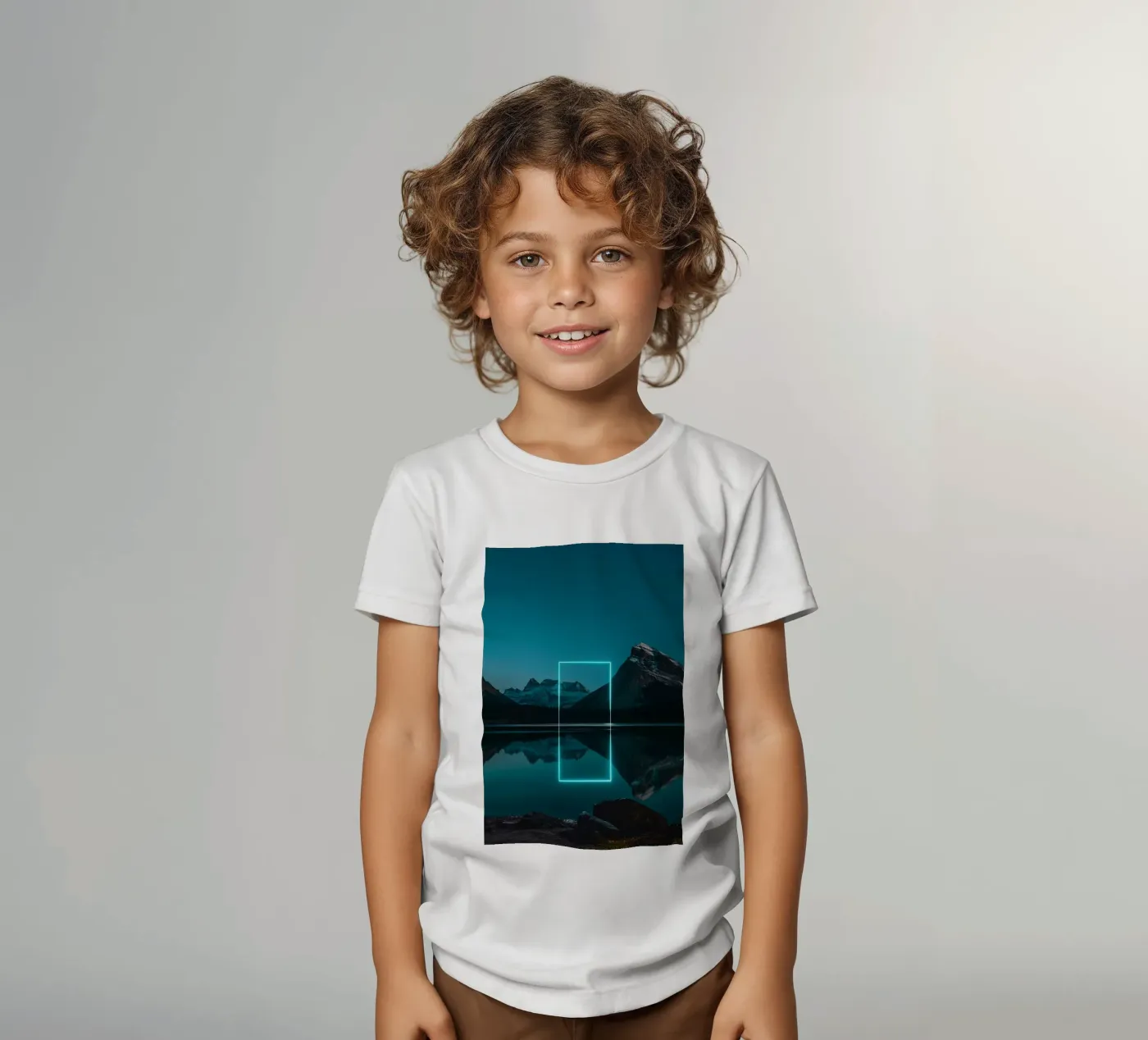 Lake reflection rectangle kinder t-shirt van LeDieg