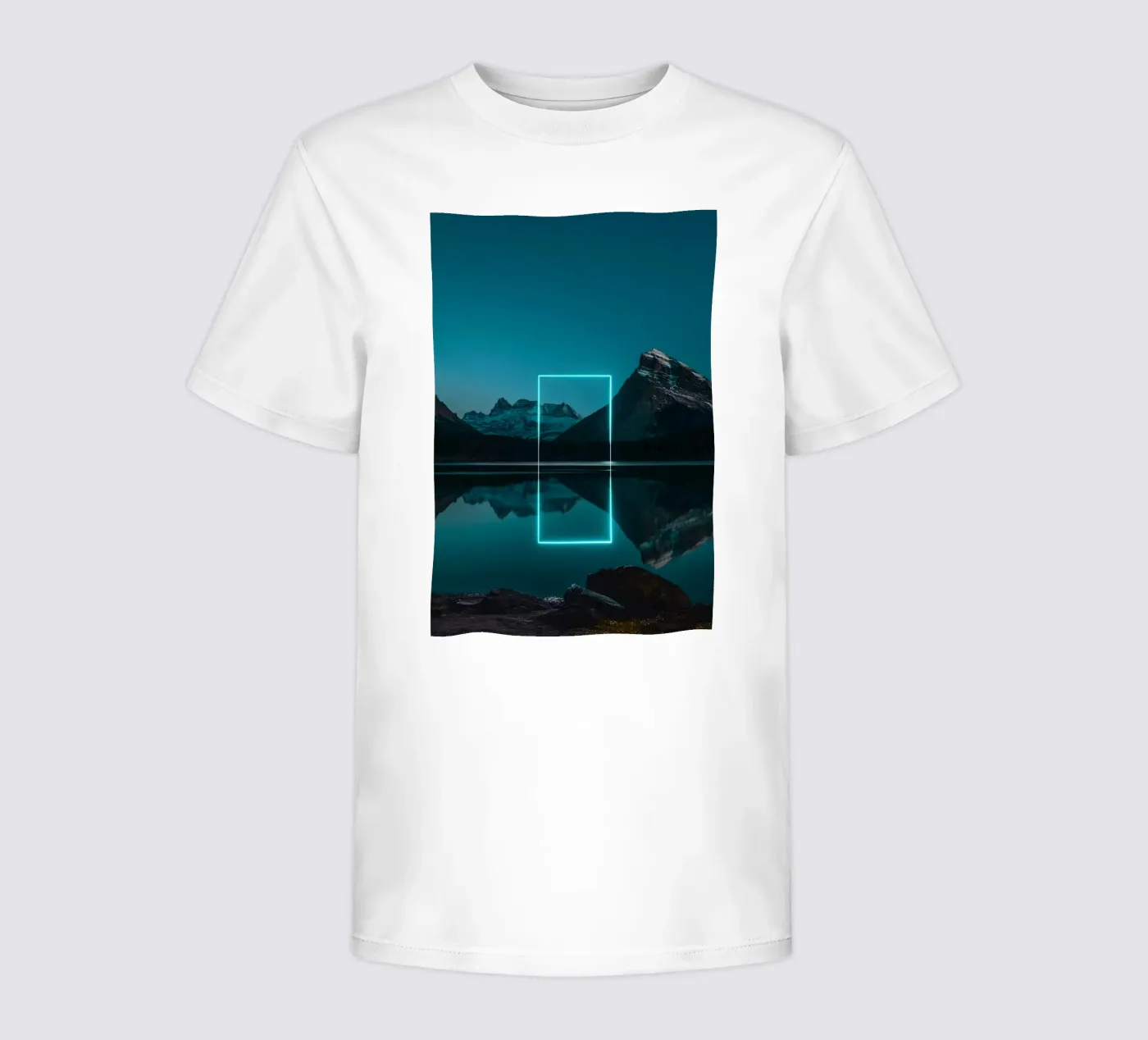 Lake reflection rectangle kinder t-shirt van LeDieg