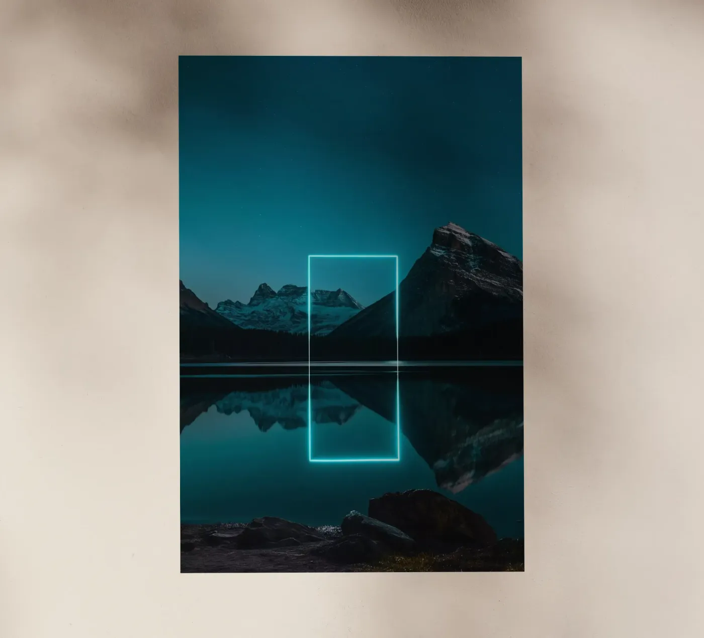 Lake reflection rectangle backlit folie van LeDieg