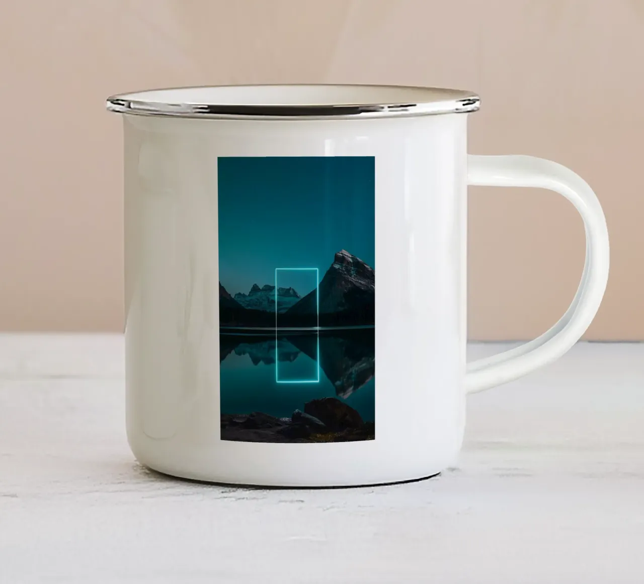 Lake reflection rectangle tazza in smalto da LeDieg