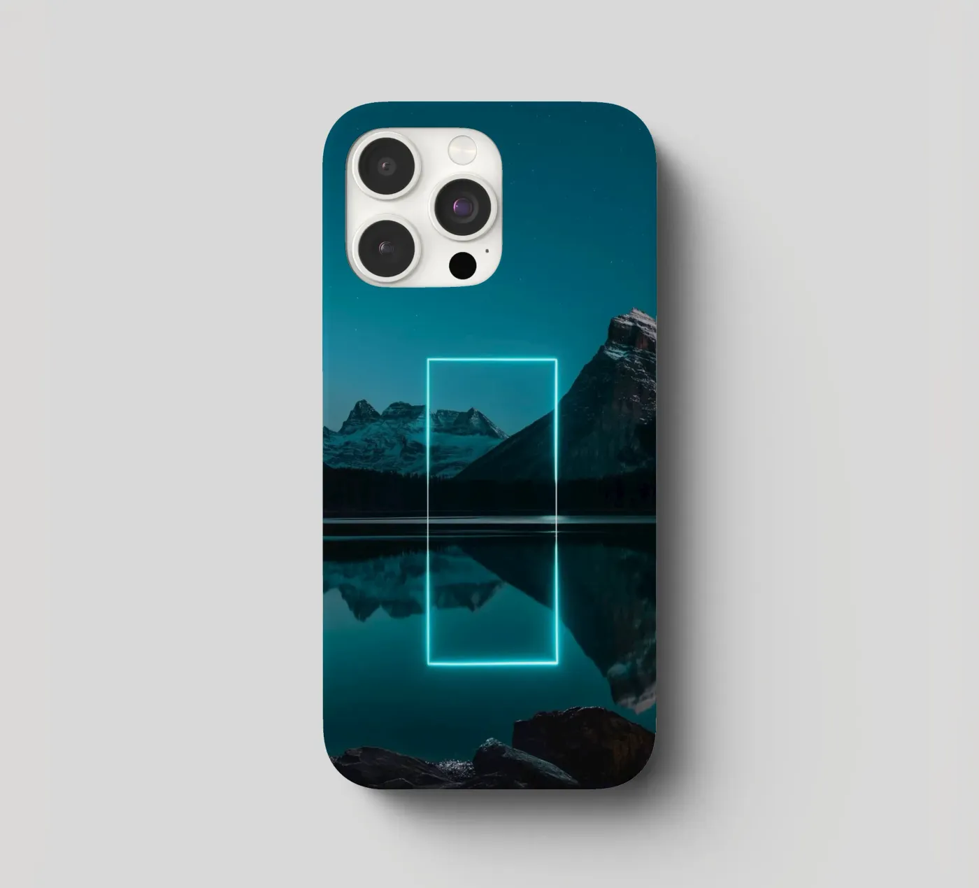 Lake reflection rectangle iphone case by LeDieg