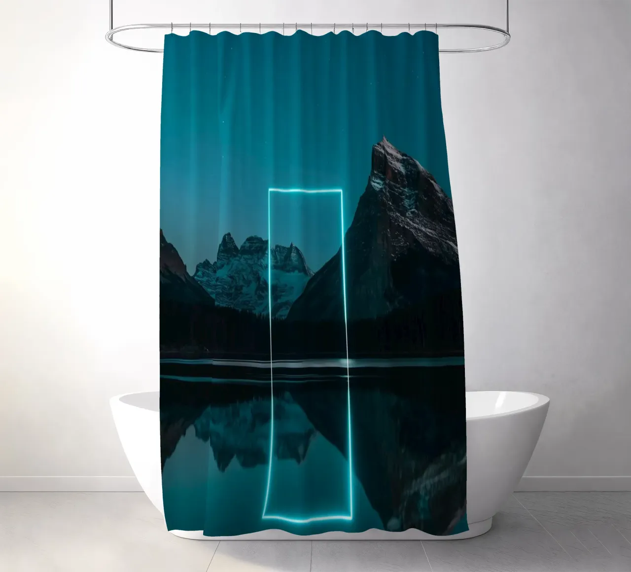 Lake reflection rectangle douchegordijn van LeDieg