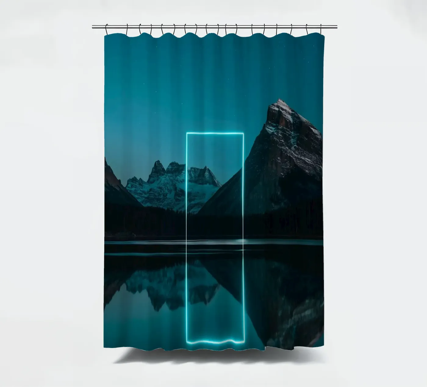 Lake reflection rectangle Duschvorhang von LeDieg