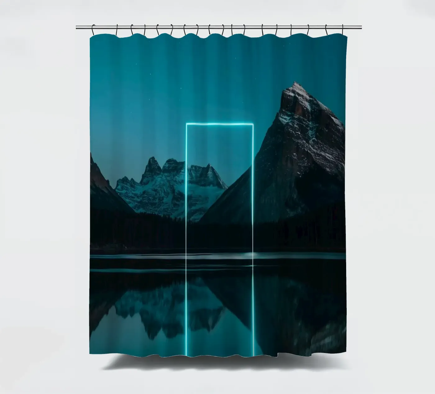 Lake reflection rectangle Duschvorhang von LeDieg