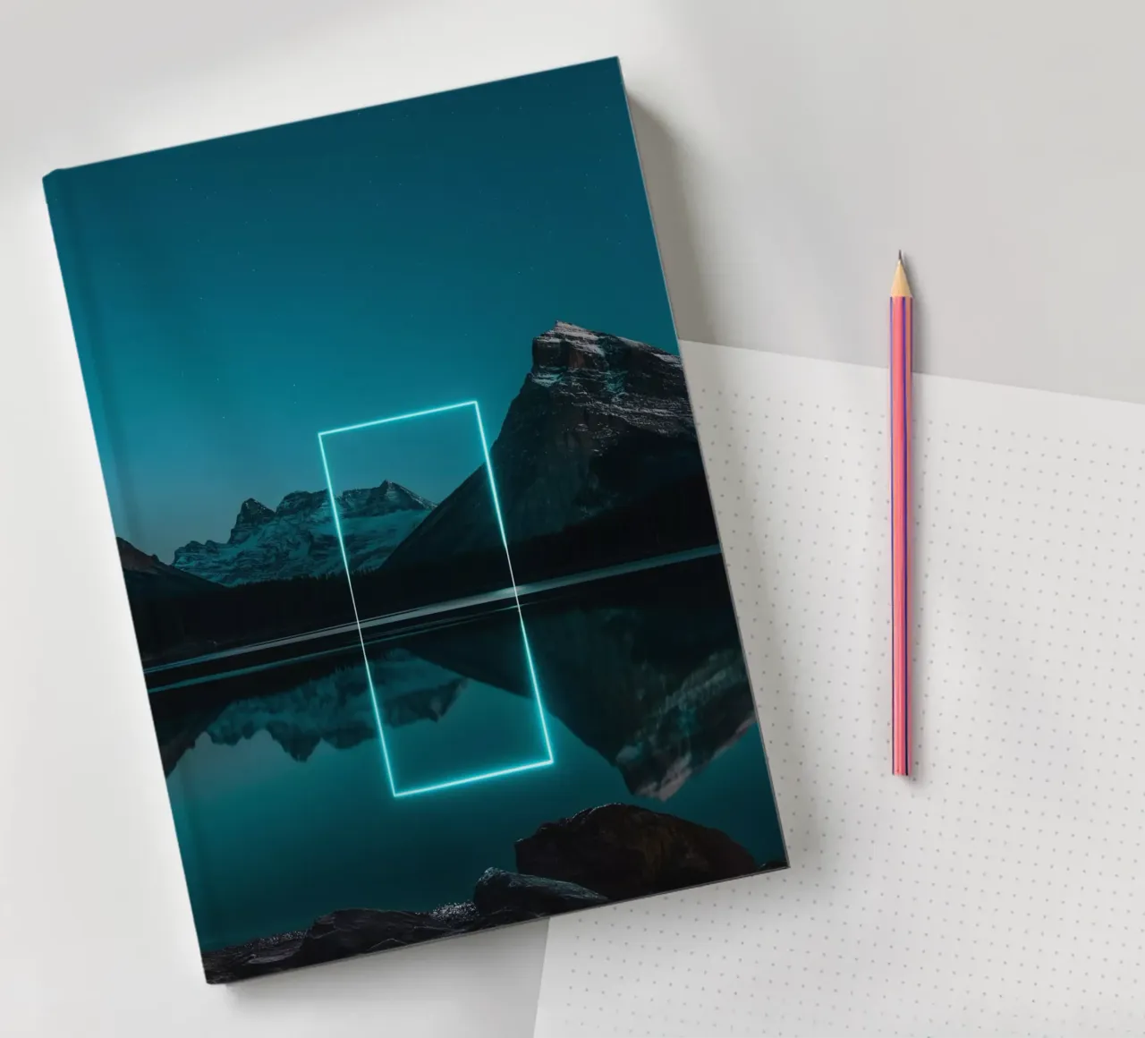Lake reflection rectangle notebook by LeDieg