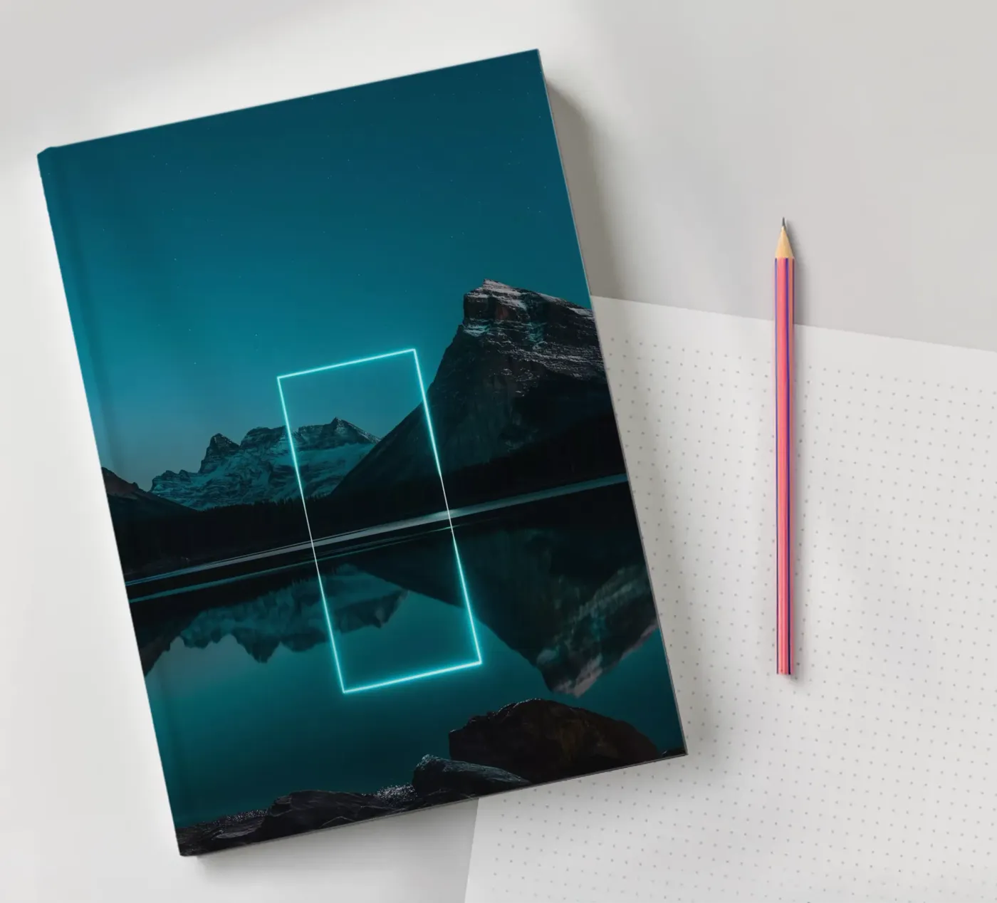 Lake reflection rectangle notebook by LeDieg