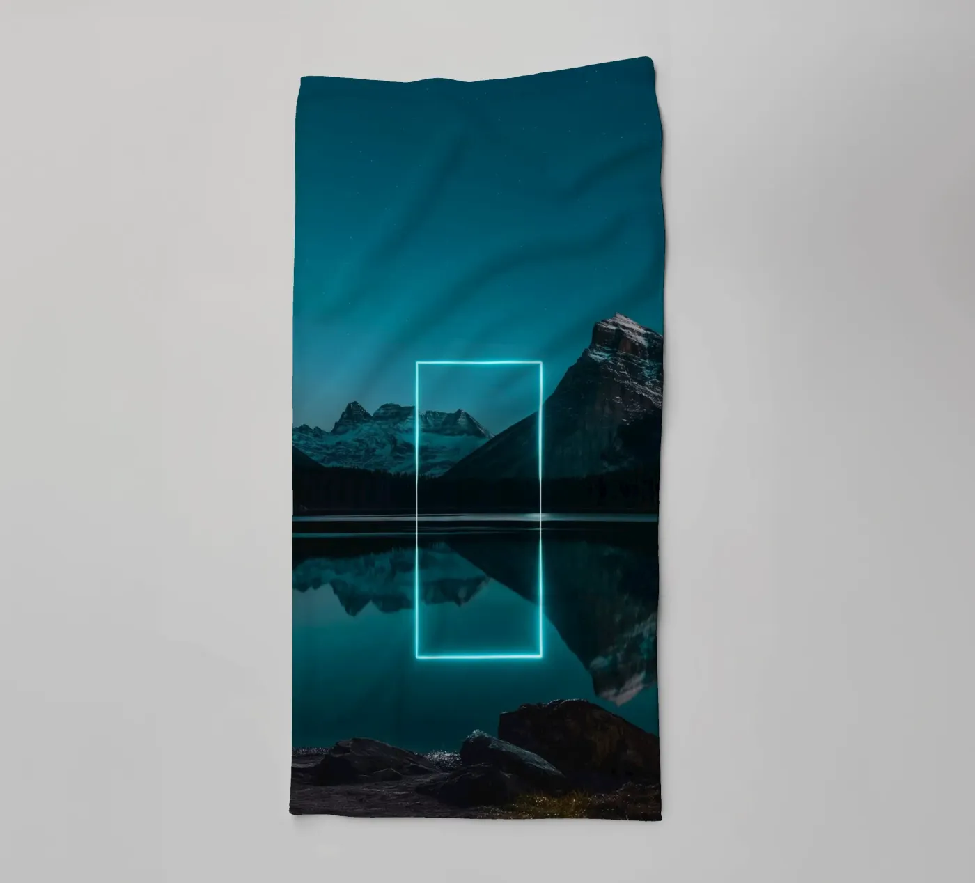 Lake reflection rectangle towel by LeDieg