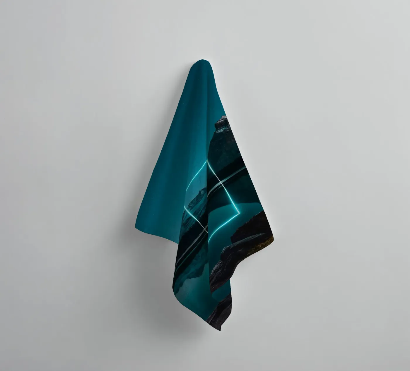 Lake reflection rectangle towel by LeDieg