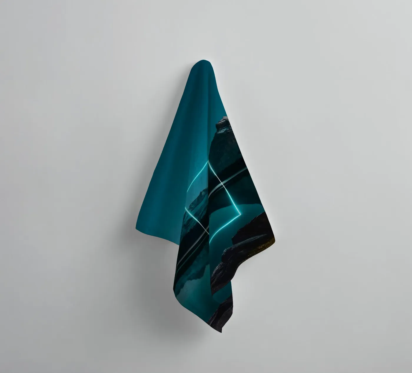 Lake reflection rectangle towel by LeDieg