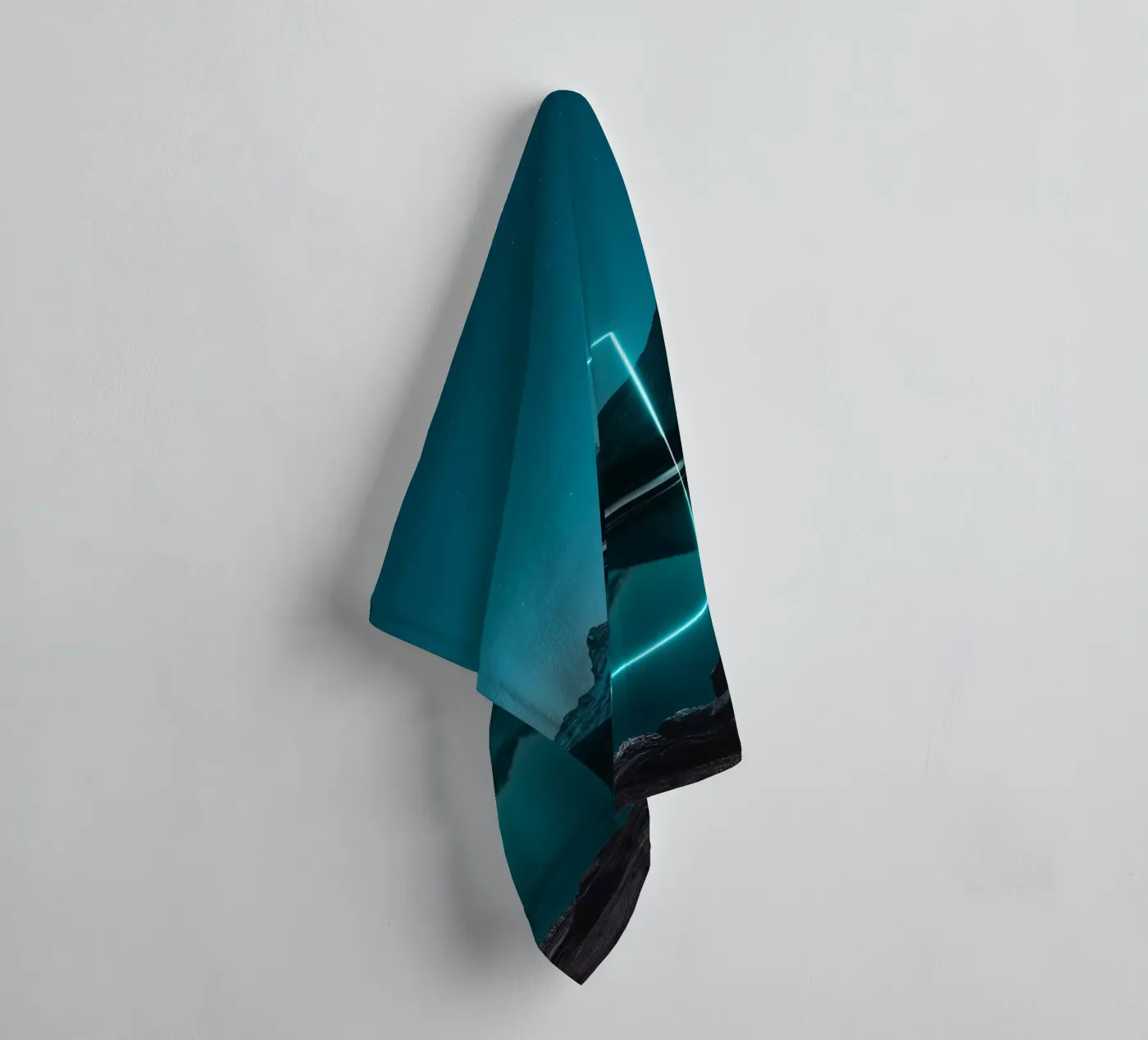 Lake reflection rectangle towel by LeDieg