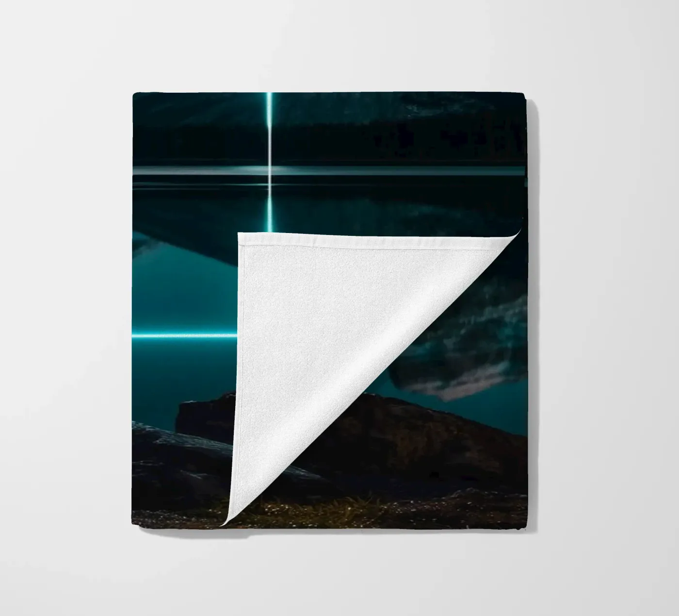 Lake reflection rectangle strandhanddoek van LeDieg